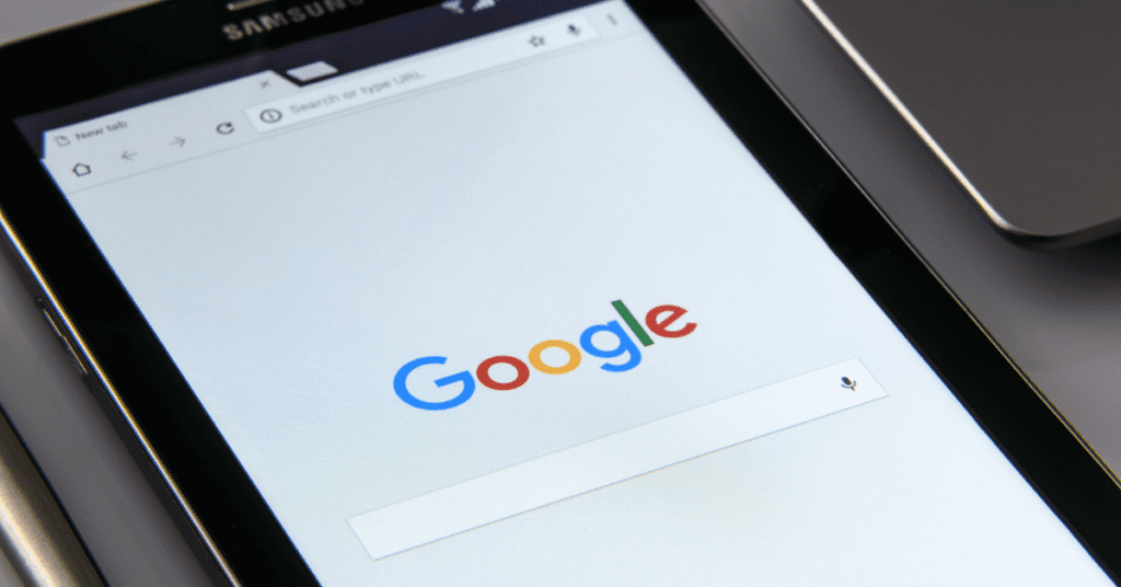 Google Homepage on a Tablet