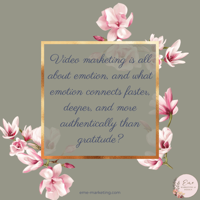 Video marketing is all about emotion, and what emotion connects faster, deeper, and more authentically than gratitude?