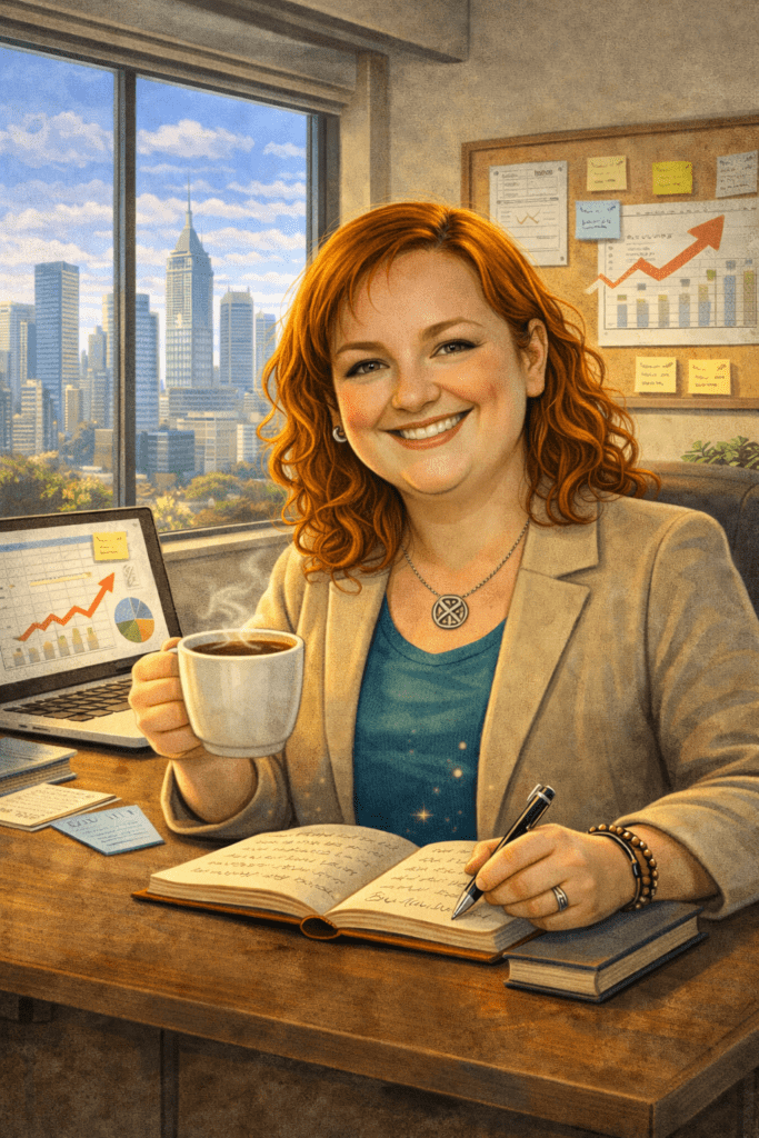 AI created image of Heather Eme in an office