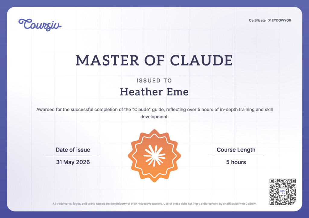 Master of Claude Certificate 5.31.26